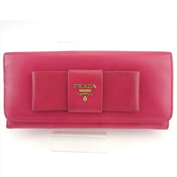 長財布 リボン ピンク ゴールド レディース 中古