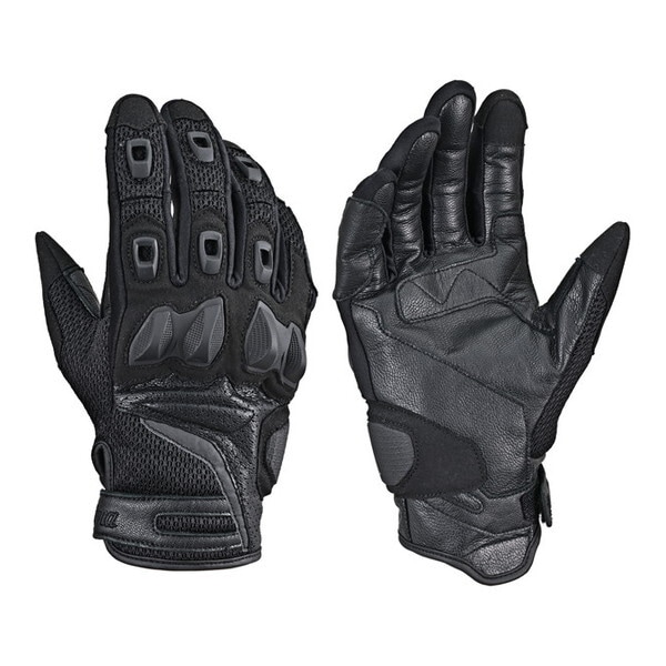 D61162 (Daytona) バイク用 グローブ 春夏 手のひら本革(ヤギ革) ハードプロテクター スマホ対応 メッシュ デュアルプロテクグローブ DG-016 ブラック XLサイズ 61162
