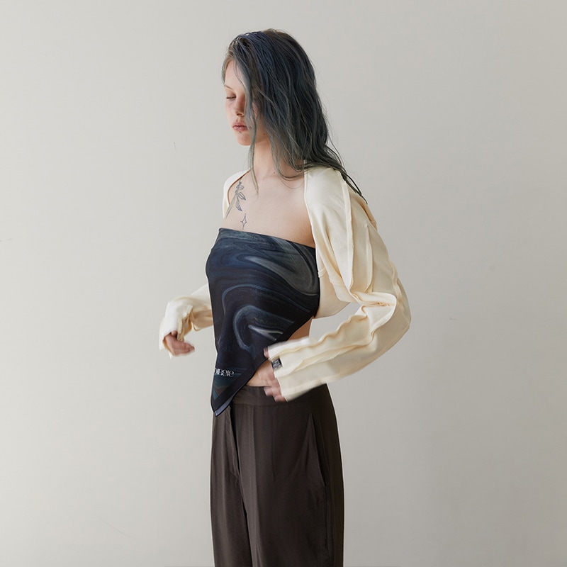 reversible cutting bolero cream