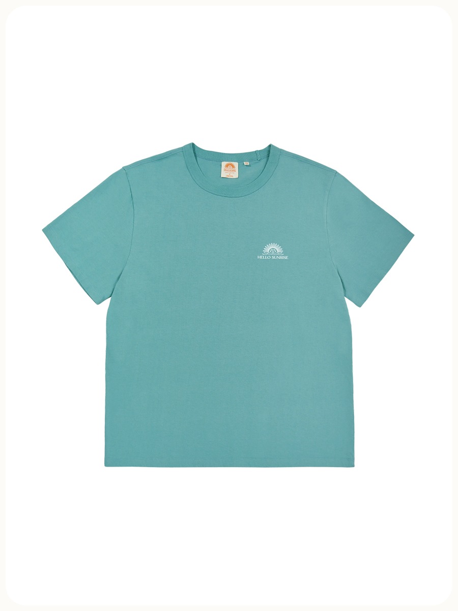 HELLO SUNRISE Mini OG Logo Tee Emerald Sea