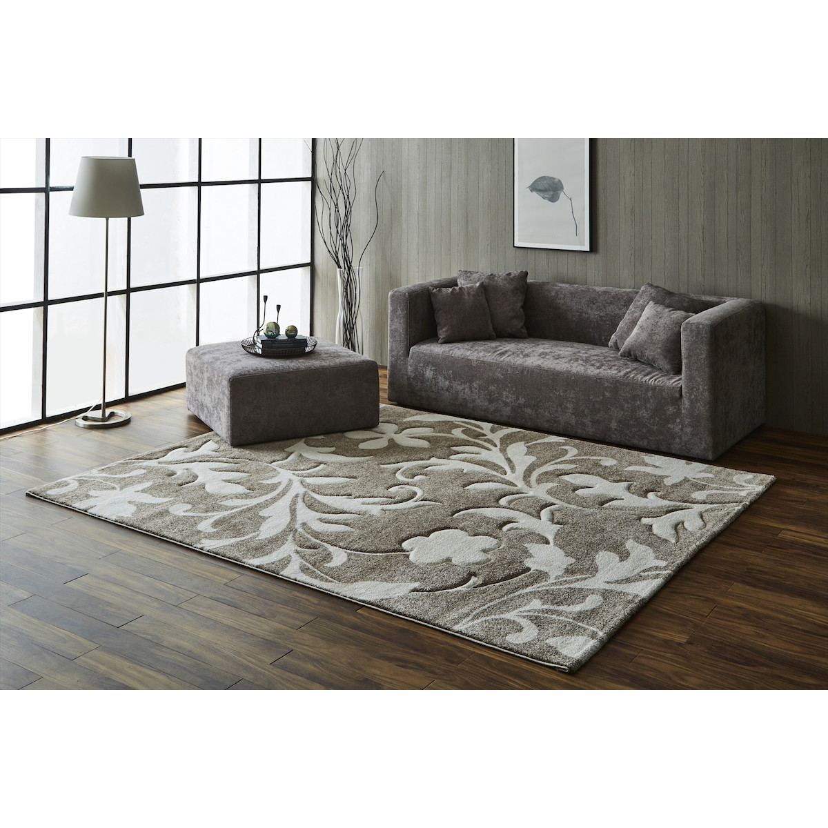 【I】【代引不可】ウィルトンラグ ネム 133×190cm ベージュ トルコ製 カーペット/絨毯 【北海道・沖縄・離島不可】