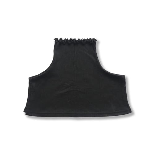 [] シルク100％ ネックカバー UVカット タートルネック風付け襟 SO7223 鉄黒色