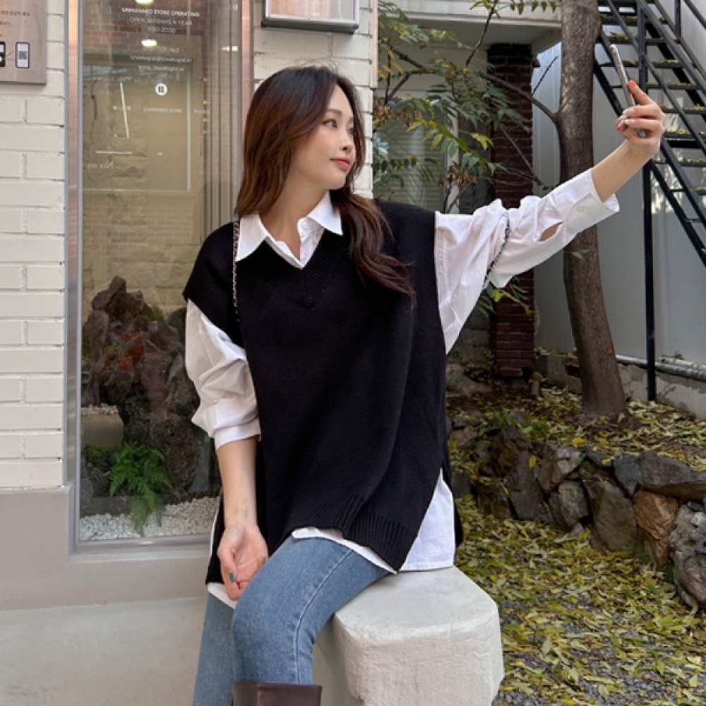 (JSTYLEのイーブレット) イーブレットゼンドベル Vネックニットベスト JSTYLE