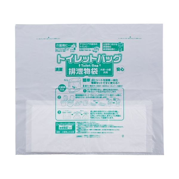トイレットバッグ排泄物処理袋 乳白 1セット（200枚：10枚x20パック）