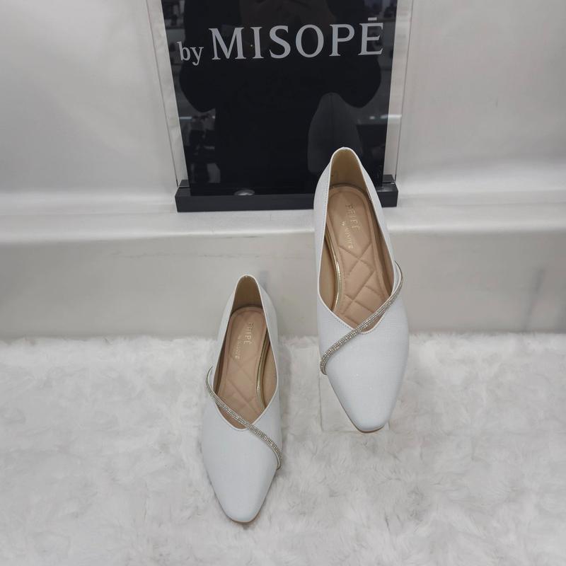 By 女性 パール ストラップ パンプス 112HT431SS005 WHITE 3 JJ