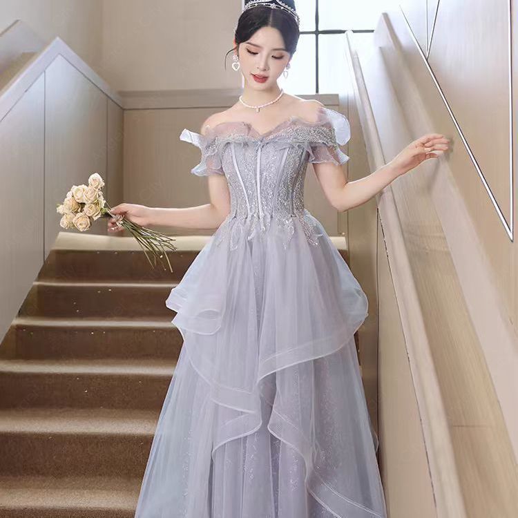 パーティードレス 高級イブニングドレススカート女性2024新日常着られるロング気品ワンピース-73