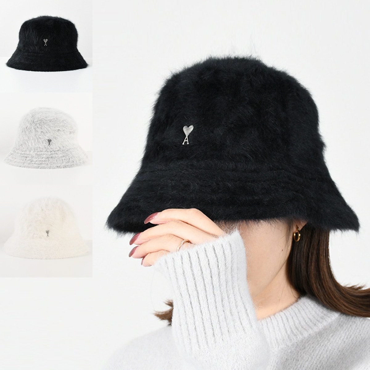 AMI ALEXANDRE MATTIUSSI アミパリス AMI DE COEUR バケットハット UHA236 AW0028 レディース ユニセックス 人気