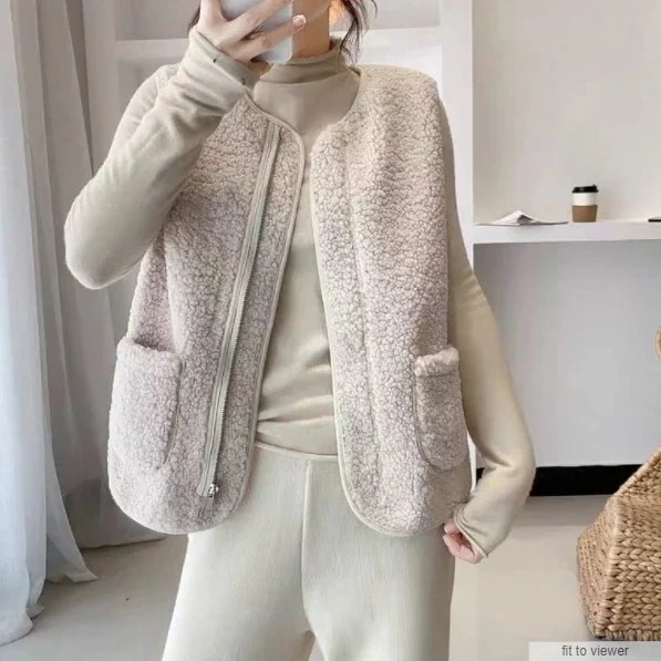 大人気！ ブルゾン ジャケット秋冬 アウタ プードルファージャケットもこもこプードルボア風 ベスト