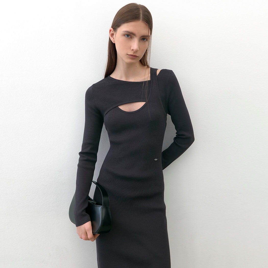 (OP-6253)CITA FAKE LAYERD KNIT DRESS