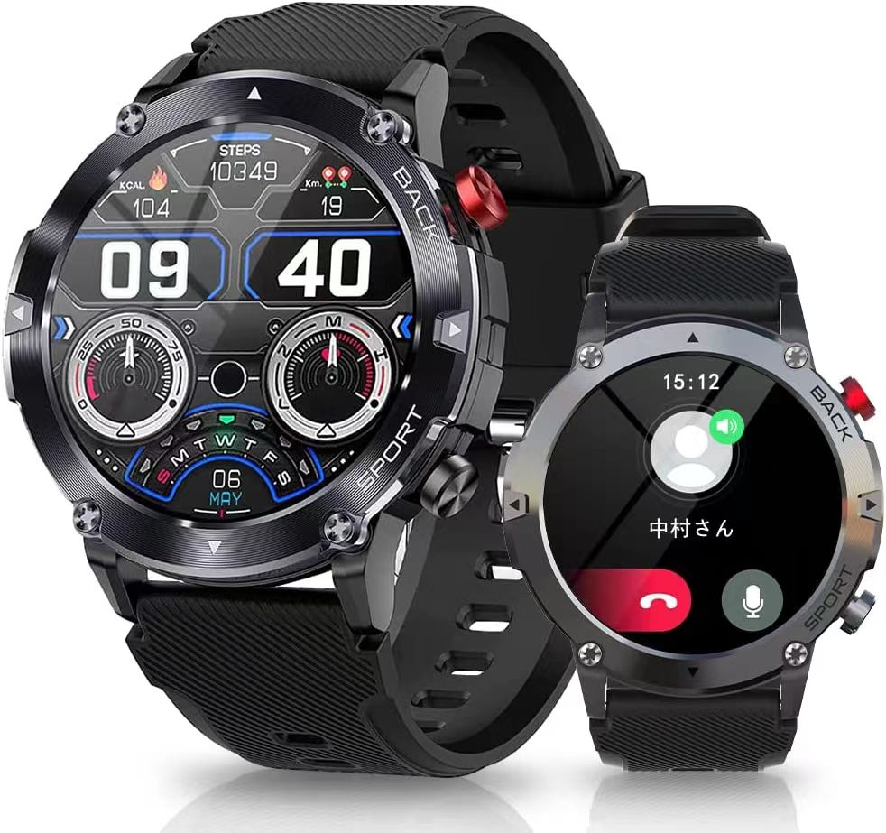 スマートウォッチ 2022 Bluetooth通話 AI音声アシスタント 1.32インチ大画面 活動量計 200+種類文字盤 歩数計 多運動モード IP68防水 スマートブレスレット 着信通知 スポー