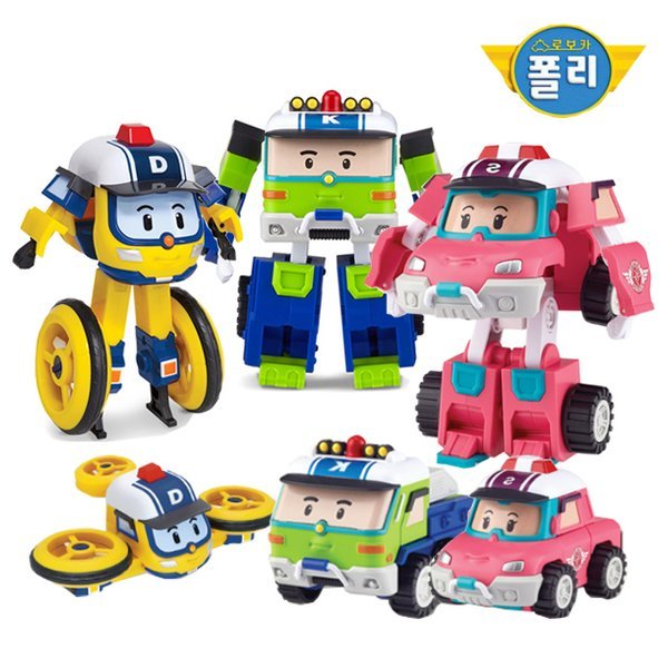 ロボカーポリー 変身ロボット 4インチ ドローニー サンディ キートン 3点 セット