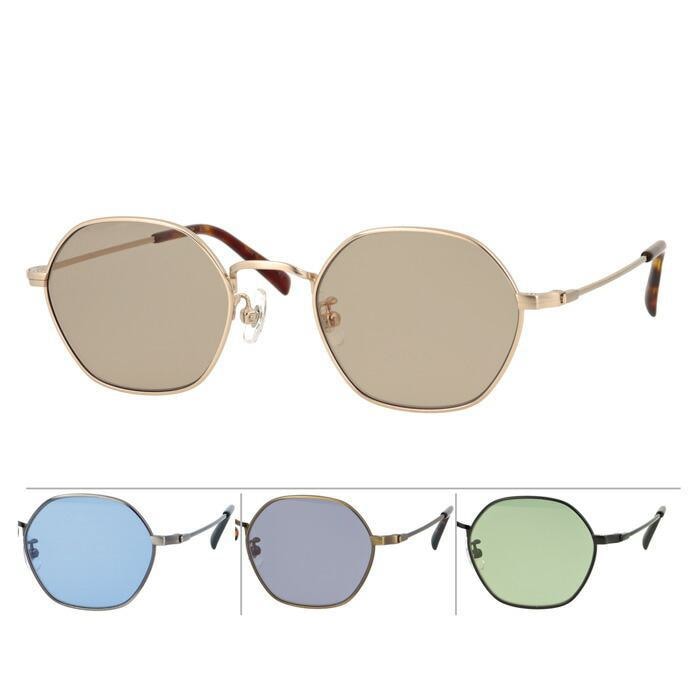 John Lennon サングラスJL-546 col.1/2/3/4 49mm ヘキサゴン 六角形 紫外線 UVカット 4color