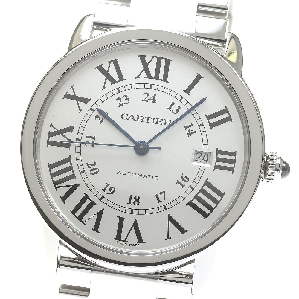 カルティエ CARTIER W6701011 ロンドソロ ドゥ カルティエXL デイト 自動巻き メンズ 保証書付き_841694【中古】
