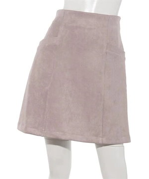 【Ray Cassin】ポンチスウェード台形スカート ピンク ベージュ 生成 柄A スカート