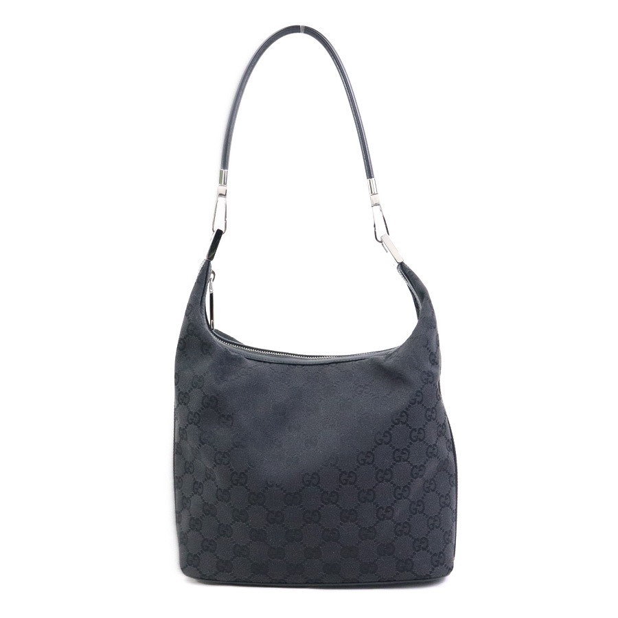 グッチ GUCCI ショルダーバッグ GGキャンバス/レザー ブラック レディース h31813b