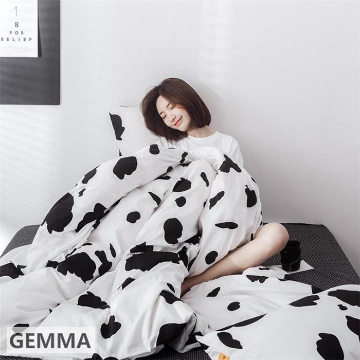 布団カバー ベッドカバー 乳牛柄 牛年 シンプル シングル セミダブル ダブル ベッドカバー 枕カバー 通気 吸湿 肌触りいい 簡約 コットン 5,468円