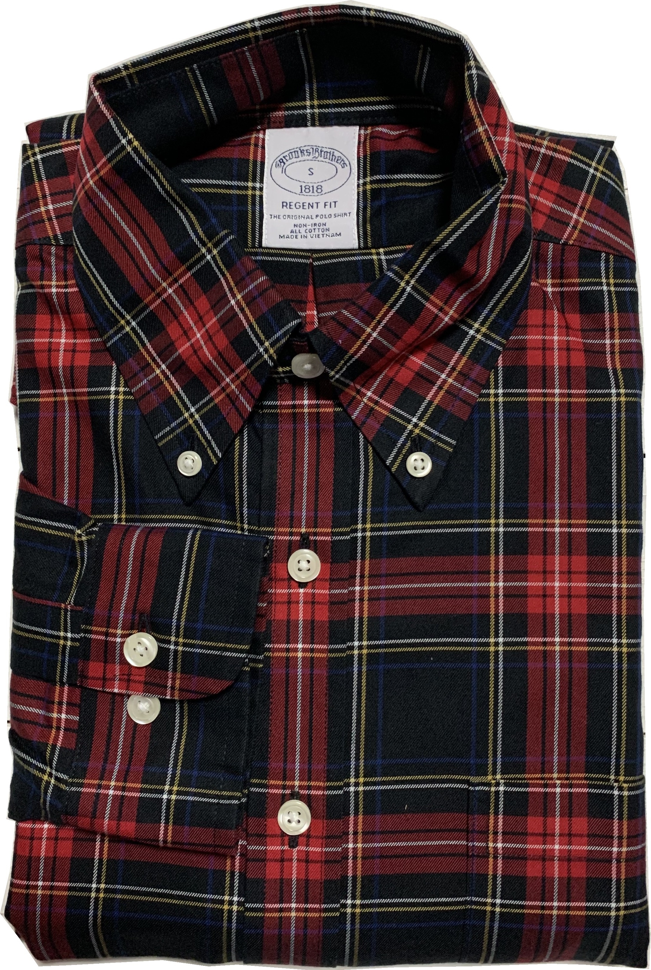 長袖 ボタンダウンシャツ チェック 黒 ブラック メンズ Brooks Brothers BB2-053