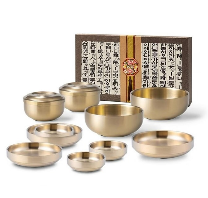 12 個韓国スタイル オリエンタル チタン高級食器セット 2 人[並行収入]