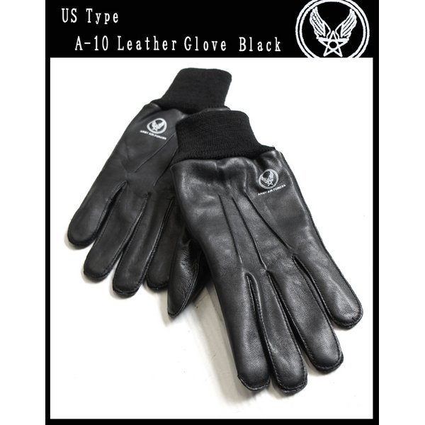 米軍 A‐10レザーグローブ GG033YN ブラック S [ レプリカ ] 6,765円