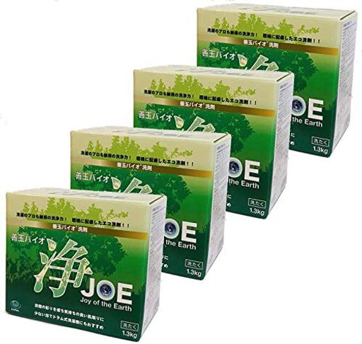 エコプラッツ 善玉バイオ浄 JOE 無香料のエコ洗剤 粉末 1.3kg 4箱セット