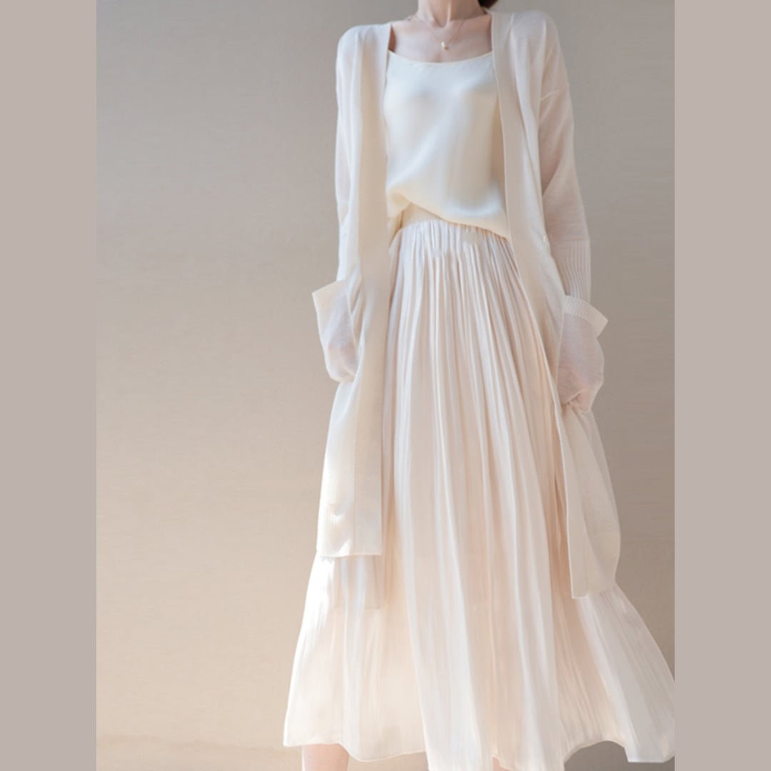 スカート ロングスカート プリーツスカート ロング ロング丈 マキシ マキシ丈 フレア スリム 細身 Aライン プリーツ シフォン ふわふわ 透け感 薄手 かわいい 大人可愛い きれいめ シンプル