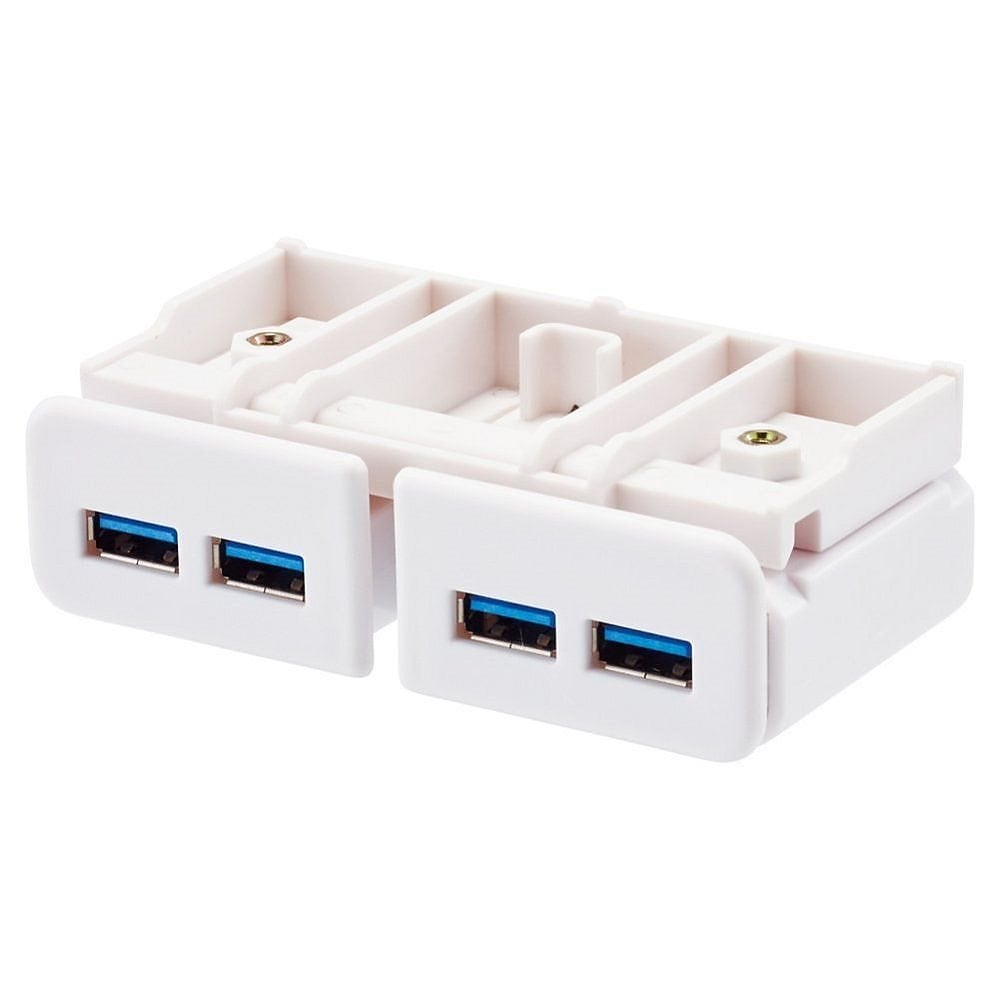 （まとめ買い）机上台専用 USB3.0ハブ 白 A-7337-0 [x3]