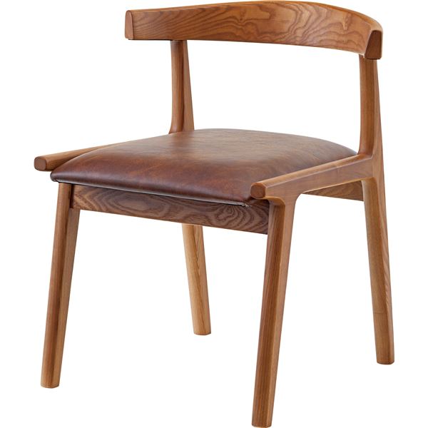 ダイニングチェア/食卓椅子 2脚セット ダークブラウンブラウン 幅52cm奥行51cm高さ65cm座面高43cm 木製素材