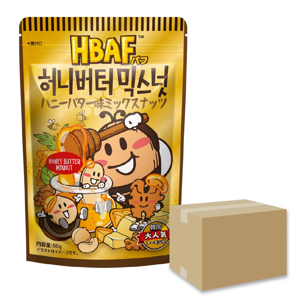 ハニーバター味ミックスナッツ 箱売り 20袋入り 90g / 韓国お菓子 ハニーバターアーモンド ナッツ おやつ おつまみ