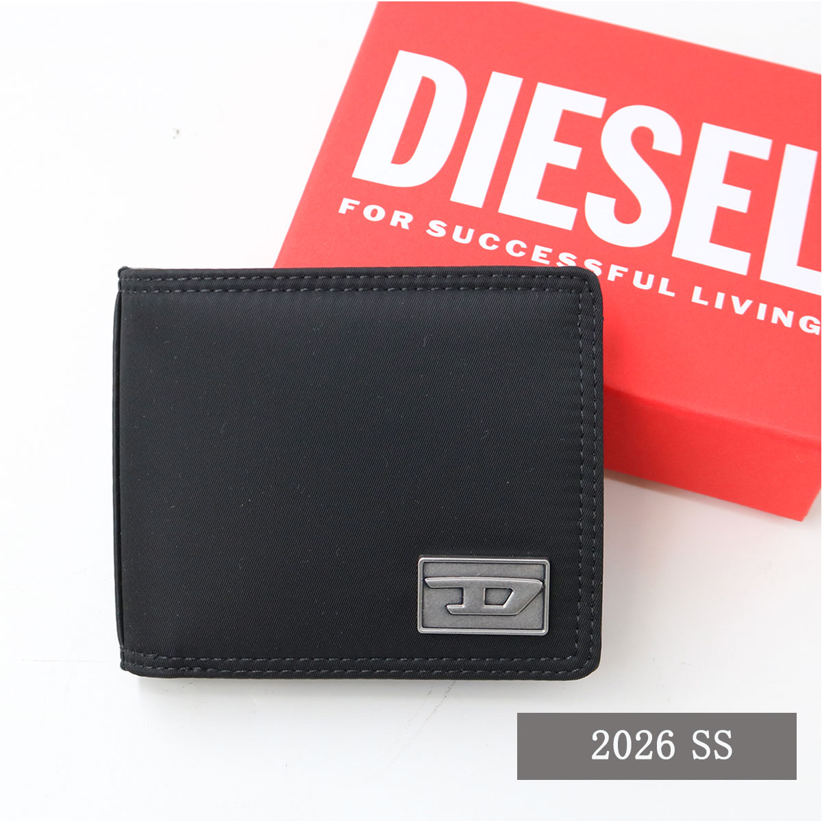 2つ折り財布 X10614 P8810 MULTI-PKTS BI FOLD COIN S 3D オーバルDロゴ ナイロン×レザー レディース メンズ ユニセックス ギフト