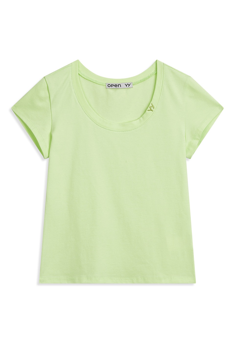 【OPEN Yy】 U-NECK SOLID TEE : GREEN