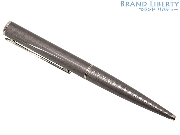 美品ルイヴィトンLOUISVUITTONジェットリーニュツイスト式ボールペンメタリックグレーシルバーN79258
