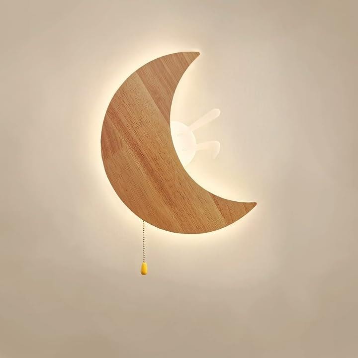 Sakura ブラケットライト 月型 うさぎ 壁掛け付き ウォールランプ 子ども部屋ライト 可愛い スイッチ付き LED 間接照明( WAI-0675)