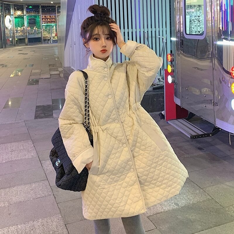 中綿コートキルティングコートレディースアウタージャケット無地韓国ファション可愛いおしゃれ