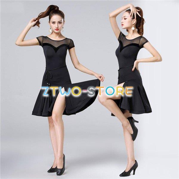 新しい子供用ダンスウェア ダンス衣装 ラテン衣装 チャチャチャ 社交ダンス ラテンドレス ワンピース キャバ ダンス衣装 スタンダード ワルツ ラテンダンス 練習着 舞踏会 演出用 2枚購入で2759