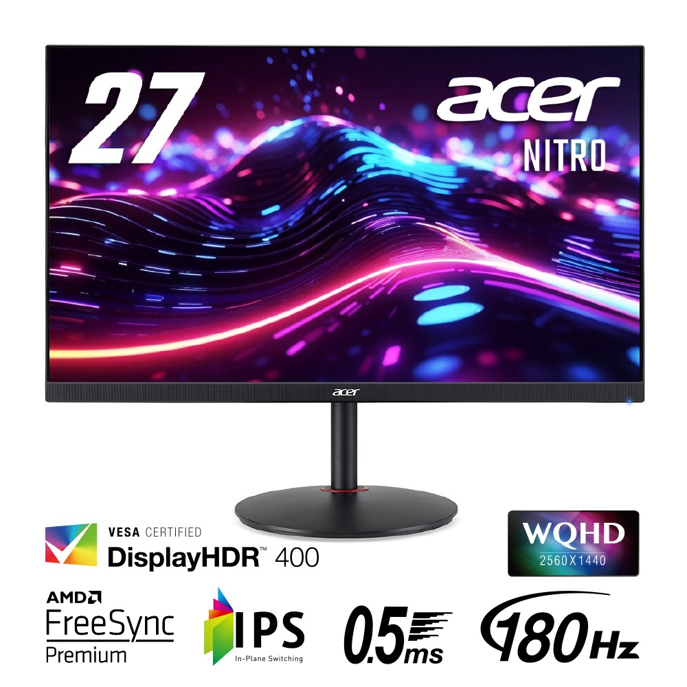 Acer（エイサー） 27型 ゲーミング液晶ディスプレイ（WQHD/180Hz/IPS/非光沢/0.5ms(GTGMin.)/DisplayPort/HDMI/FreeSync Premium/スピー