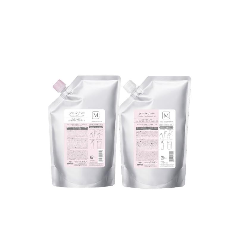 ミルボン ジェミールフラン ヒートグロス M シャンプー 1000mL + トリートメント 1000g 詰め替え セット