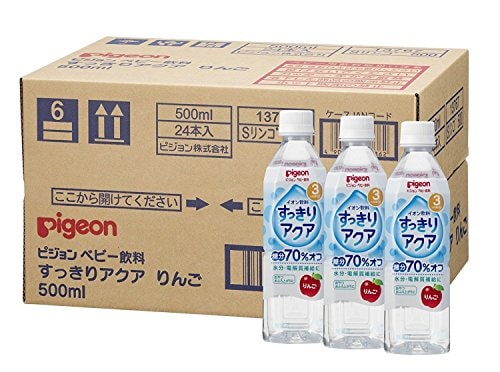 ピジョン ベビー飲料 すっきりアクア りんご味 500ml×24本