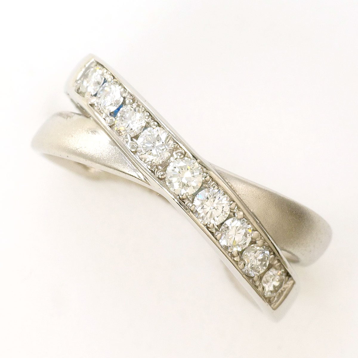 PT950 プラチナ リング・指輪 8.5号 ダイヤモンド 0.30ct 総重量約3.4g 中古