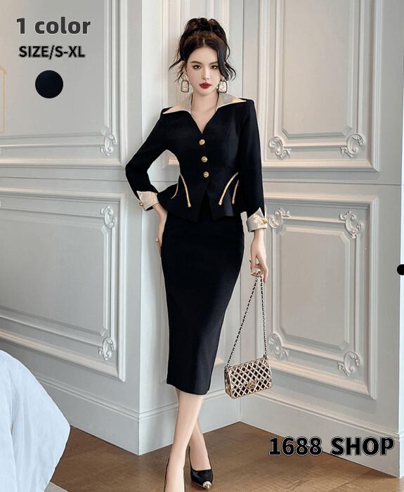 『SNS人気話題』2025　上下セット セットアップ トップス+スカート　2点セット シャツ　ハイウエストスカート　花柄　ジャケット　長袖シャツ　タイトスカート　ひざ丈スカート パーティー お嬢様 O 5,634円