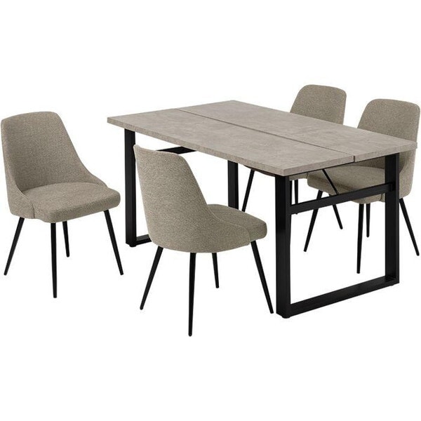 LT-4771GY-60GY-5S グレー/ファブリックグレー ダイニング5点セット メーカー直送