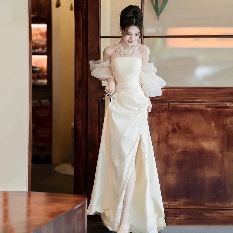 人气新作フレンチ チューブトップブラ イブニング ドレス ワンピース パーティードレス パーティー キャバドレス 花嫁 司会者 誕生日 成人式 披露宴 二次会