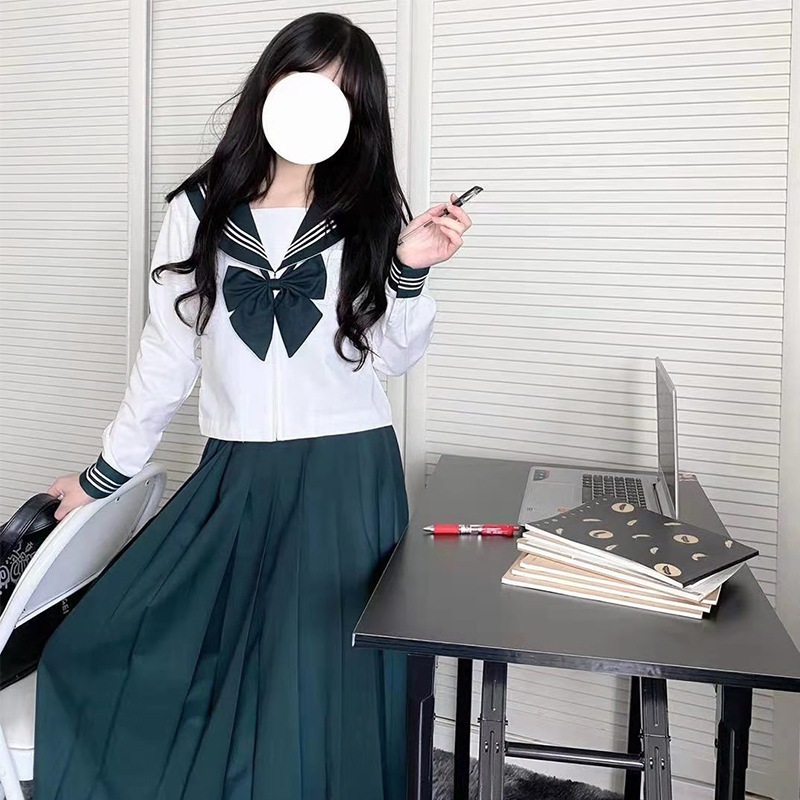 【1つ買うと10つ無料】基本的なjkユニフォームの悪いロングスカート服ミドル服クラスユニフォーム