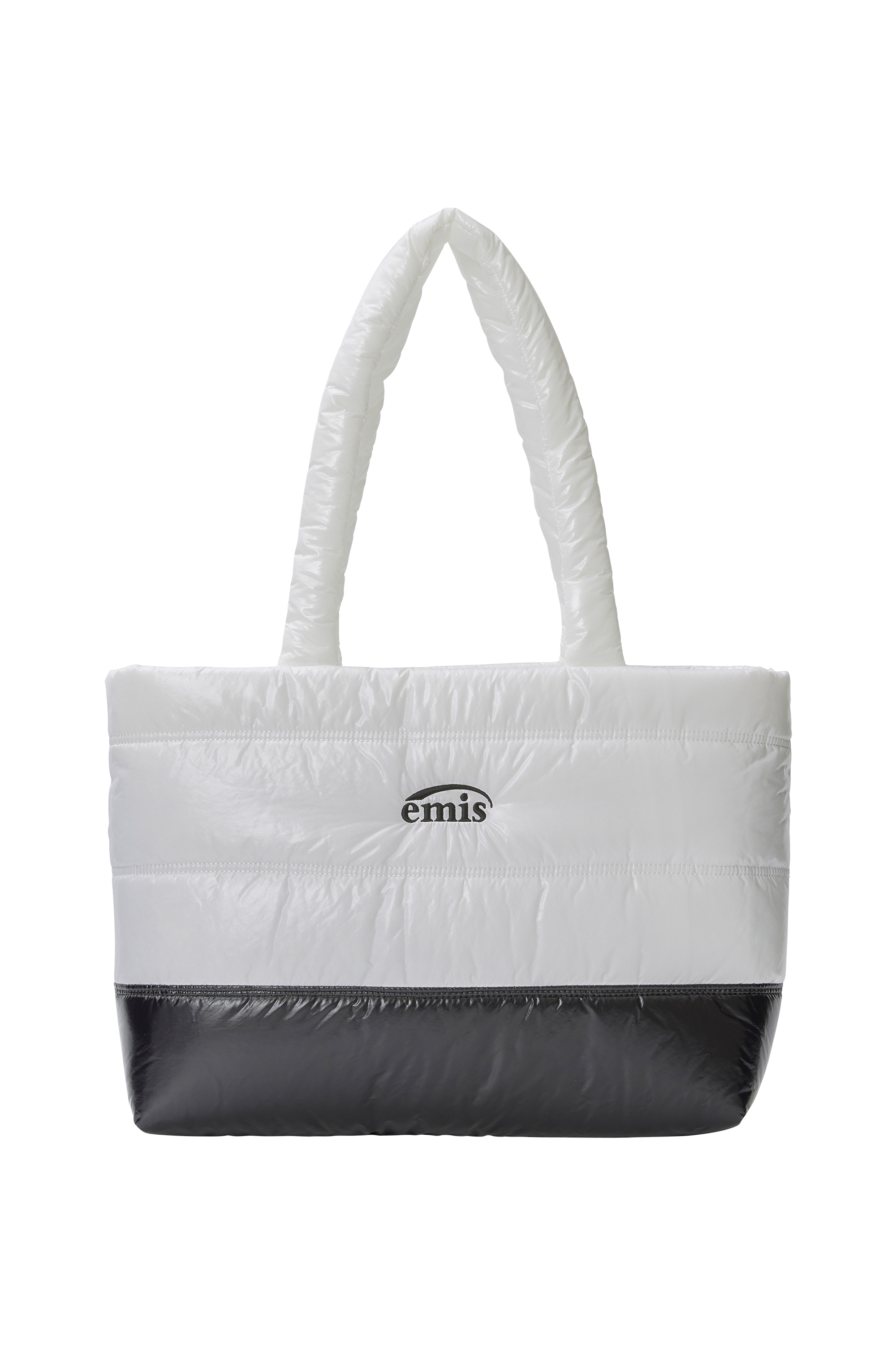 ■EMIS■ GLOSSY PADDED TOTE BAGWHITE m1037_1334394 EMIS】 GLOSSY PADDED TOTE BAG : WHITE トートバッグ