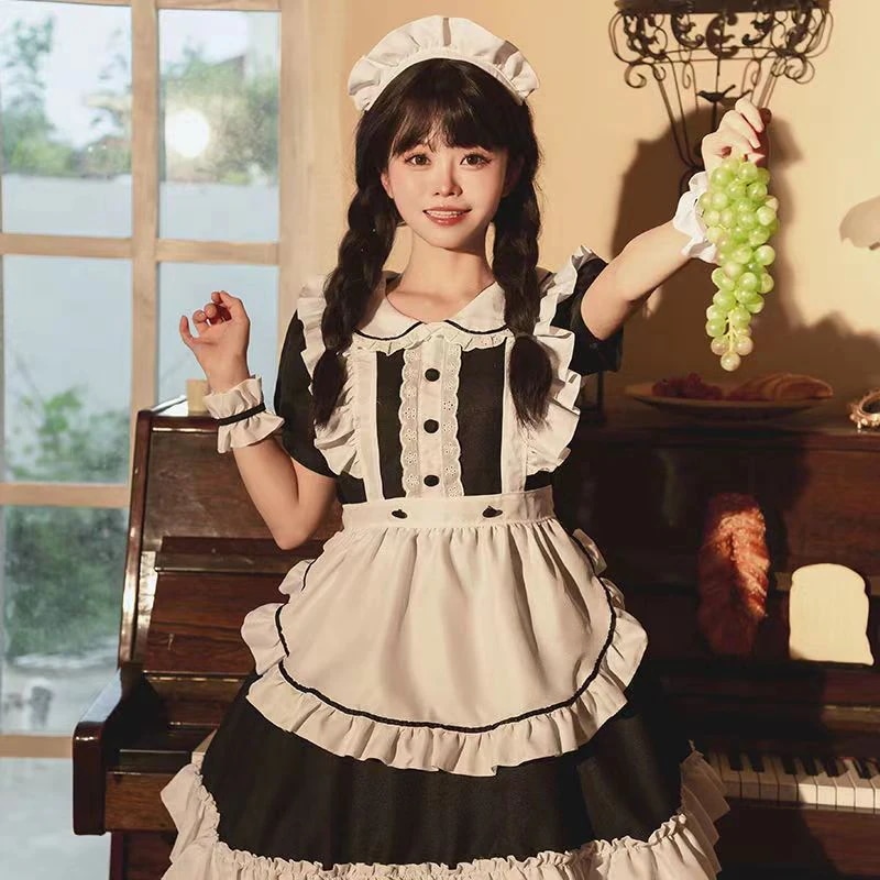 メイド服 制服セット かわいい ワンピース 洋服 仮装 コスチューム コス ドレス セクシー ロリータ こすぷれ パーティー 誕生日 コスプレ 学園祭 文化祭 ハロウィン コスプレ