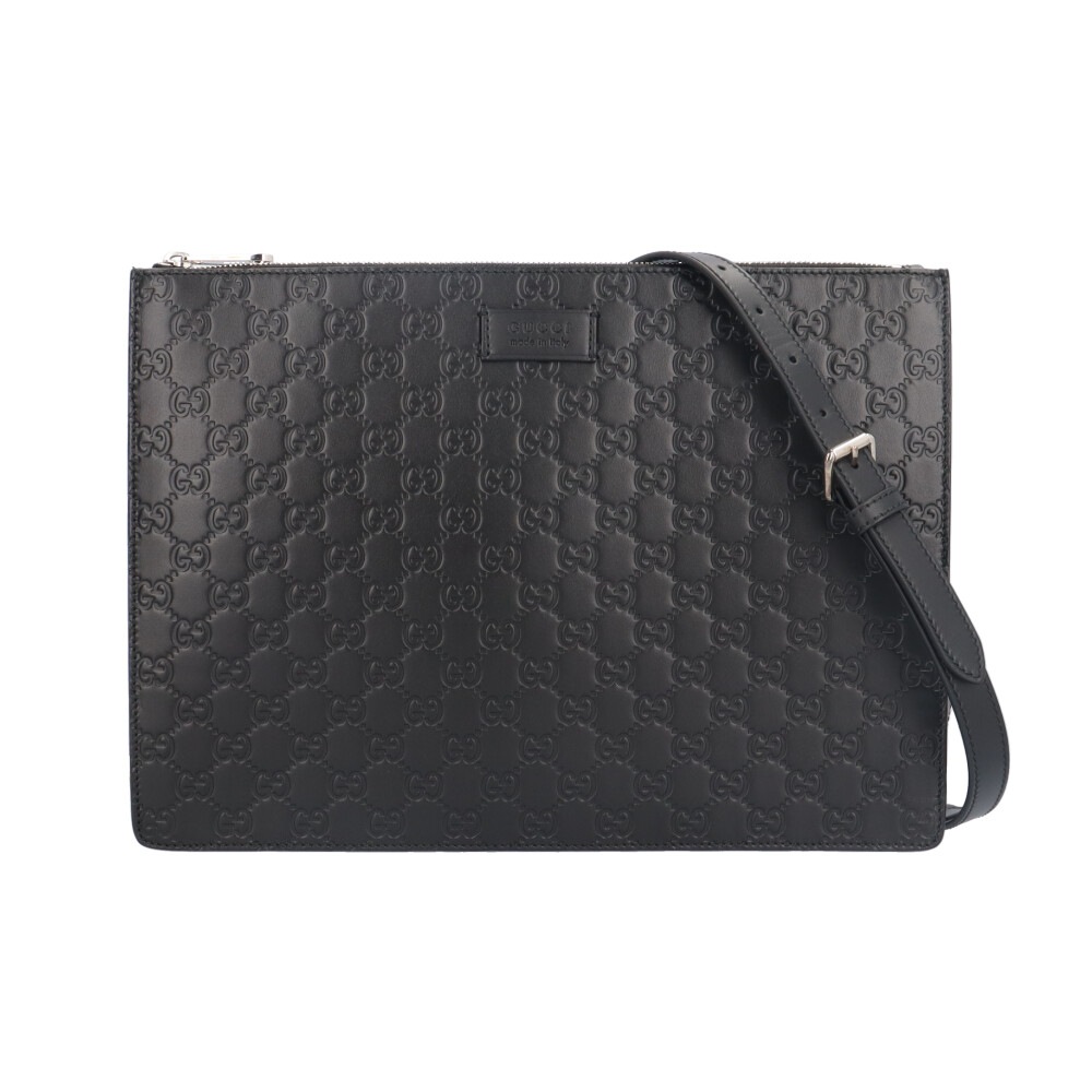 グッチ グッチシマ ショルダーバッグ レザー 429004 ブラック GUCCI 中古 美品