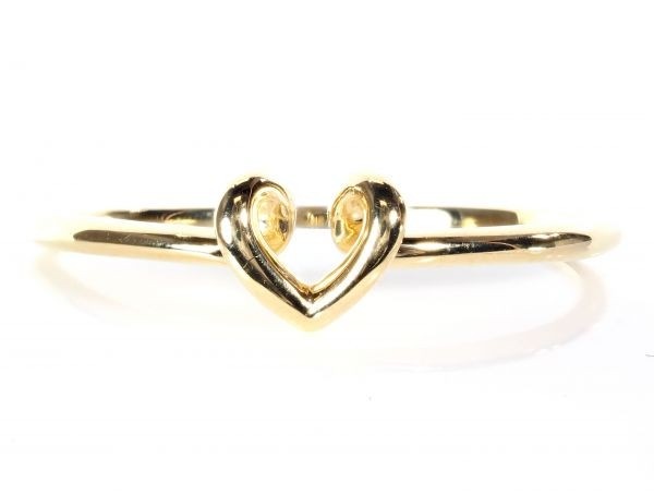 厳選 18金イエローゴールド ハート リング 指輪 国内生産品 K18 (刻印有 2 93