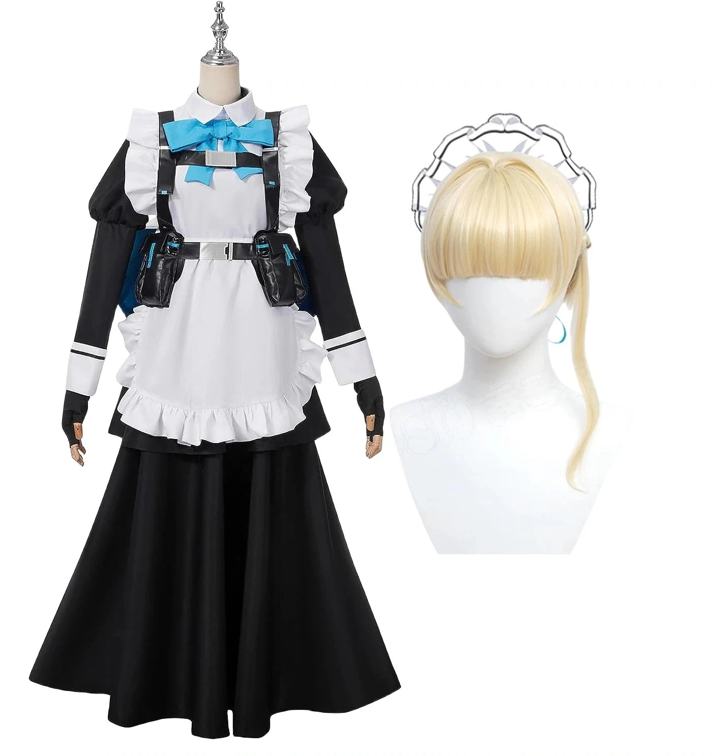 コスプレ衣ブルーアーカイブ飛鳥馬トキコスプレ衣ウィッグ付きメイド服戦闘服イベントパーティー変演出服クリスマスパーティーまでに制限