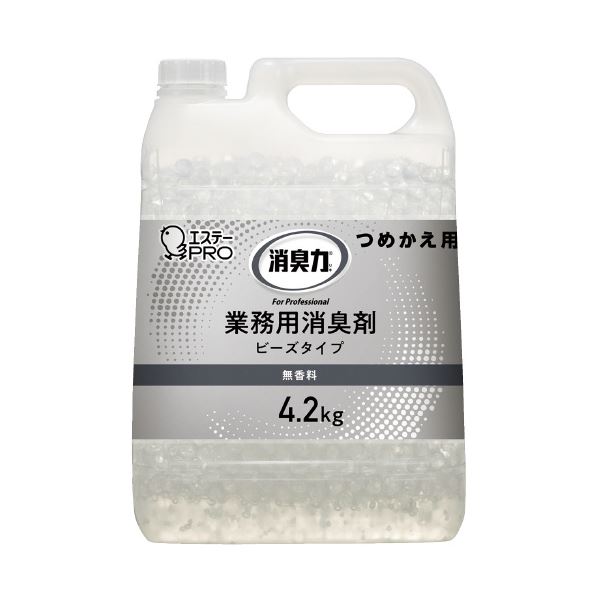 (まとめ) エステー 消臭力 業務用 ビーズ 詰め替え 4.2kg 無香料 (×3セット)