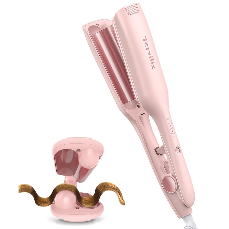 Terviiix ヘアアイロン カール ウェーブアイロン 26 千万級マイナスイオンヘアアイロン 挟むだけ 初心者向けカールアイロン 韓国風の小さな波巻き 15秒の急速加熱 4段階温度設定160℃ 10,097円