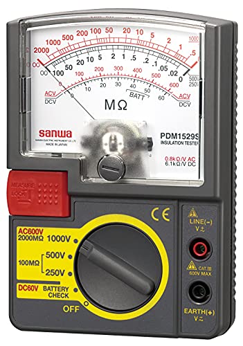 三和電気計器 sanwa 絶縁抵抗計 アナログ3レンジ 1000V/500V/250V PDM152